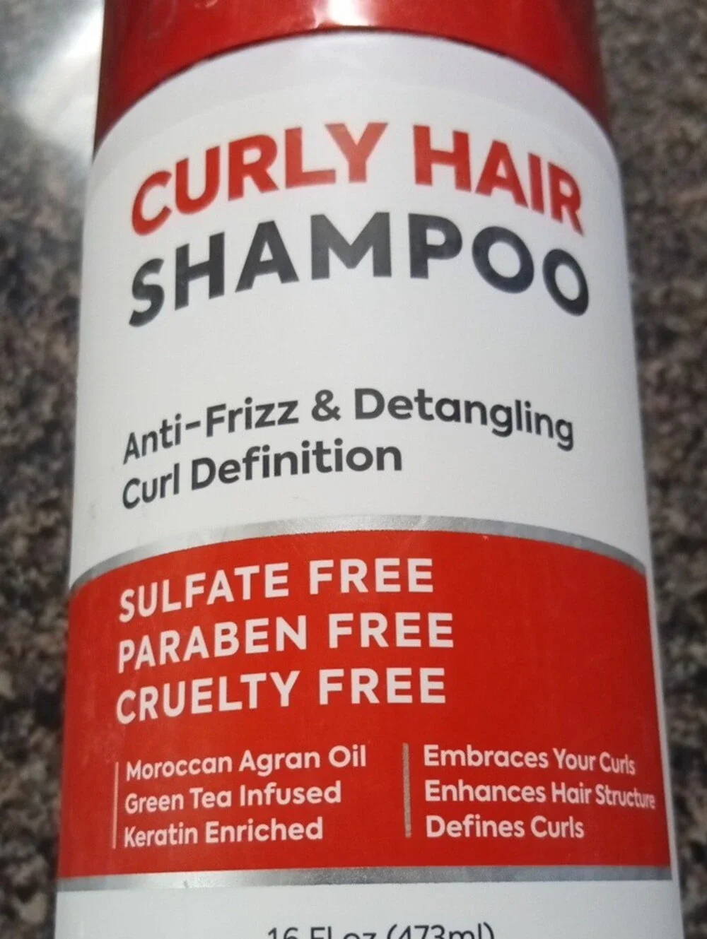 Target Curly Hair Shampoo - Red and White Bottle